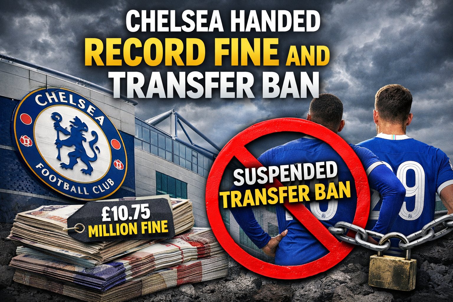 Chelsea handed record fine and transfer ban